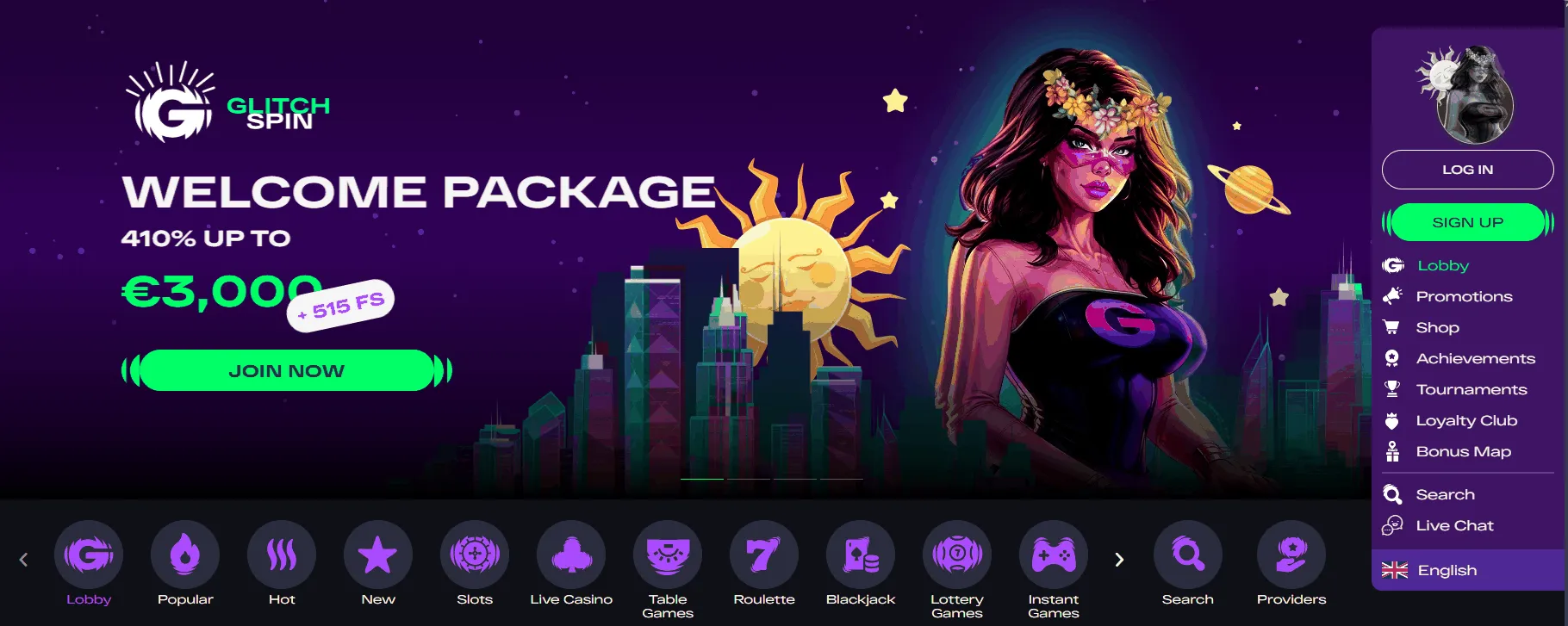 Glitchspin Online Casino Webseite Glitchspin Casino Startseite